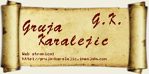 Gruja Karalejić vizit kartica
